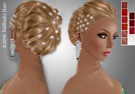 I can't find anyone to take care of my hair the way they do!! Second Life Marketplace Fairodis Angel Hair Updo Light Reds Diamond Decoration Demo