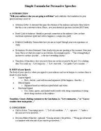 Persuasive Speech Outline Speech Outline Speech Persuasion