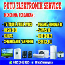 Cetak banner desain custom ukuran 300x100 cm sho indonesia. Putu Elektronik Service Posts Facebook