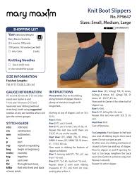 Beg with a knit row, proceed in stocking st until work from beg measures 23 58.5 cm, ending on a purl row. Fp9647 Mm Boot Slipper Kn Knitting Gauge Knitting