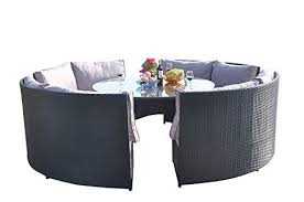 Yakoe Klassische Serie Wintergarten Outdoor 10 Sitzer Polyrattan Rund Esstisch Set Schwarz 171x66x89 Cm 0 Gartenmobel Runder Esstisch Polyrattan
