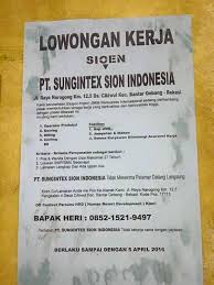Semarang is the capital of central. Lowongan Kerja Pt Sungintex Sion Indonesia Lowongan Kerja Indonesia