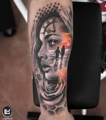 Best Black And Grey Tattoo Artists In Michigan Realistic And Surrealistic Tattoo Composition With A Girl Model And A Rose Info Luigimansi It Instgram L Tattoo Artists Best Sleeve Tattoos Sleeve Tattoos