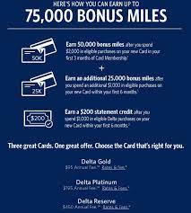 The welcome bonus for the delta platinum card can fluctuate. Ymmv American Express Delta Offers Up To 75 000 Miles 200 Statement Credit No Lifetime Language Doctor Of Credit