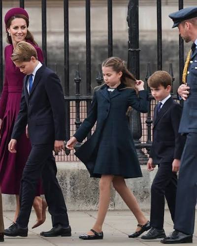 Kate Middleton and Prince William's three children, Prince George, Princess  Charlotte and Prince Louis, made a surprise public appearance to help kick  off commemorations for the 80th anniversary of VE Day. More