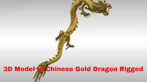 3d Model Of Chinese Gold Dragon Rigged Review Youtube
