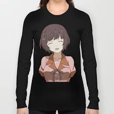 Cotton is cut in a standard fit with ribbing at the crew neck and cuffs. Anime Girl Long Sleeve T Shirt By Lipsofjolie Society6