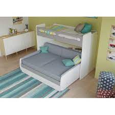 brayden studio gautreau twin bunk bed over full xl sofa bed table and trundle bed frame color high gloss white mat silve idees de lit chambre enfant deco lit