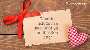 Some obituaries suggest a monetary donation to the family to help with funeral costs. Use This Example As A Guide When You Are Creating A Memorial Gift Notification Letter To The Family Of A Deceased Donor Or Fr Lettering Memories Memorial Gifts