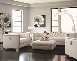 Chaviano Pearl White Sofa 505391 Coaster Furniture Leather Sofas In 2020 White Furniture Living Room Modern Furniture Living Room Living Room Sets Furniture