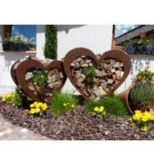 Herz Holzregal 2 Tlg Mittlere Ausfuhrung Metallmichl Edelrost Edelrost Deko