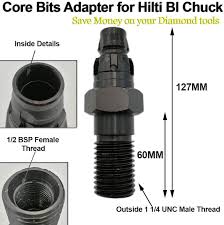 This hilti core drill features a drill stand base plate that's designed for a vacuum attachment and anchor fastening. Shdiatool Dd Bi Adapter For Diamond Core Bits For Hilti Bi Chuck Dd100 Dd110 W Dd120 Dd130 Dd150 U Connection For Diamond Hole Saw Amazon Com