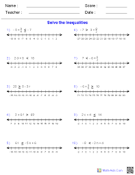 Math, english, science, social studies, spanish Pre Algebra Worksheets Inequalities Worksheets
