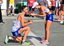 Newly engaged race walk couple still riding wave of emotions after proposal  | Reuters