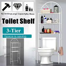 Rustic wood bathroom organization shelves. Over Toilet Metal Rack Bath Metal Storage Unit Towel Rail Rack Home Organizer Ebay