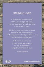 Mom A Life Well Lived Funeral Poems Remembrance Quotes Funeral Quotes