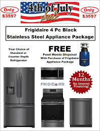 Frigidaire 4 Pc Black Stainless Steel Appliance Deal Black Stainless Steel Appliances Appliance Deals Stainless Steel Appliance Package