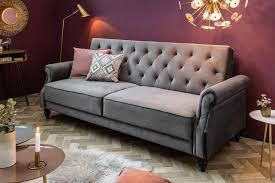 Shop top brands up to 80% off! Sofa Grau Samt 220cm Retro Design Mit Schlaffunktion Dunord