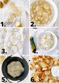 Place the slices in and even layer in air fryer basket, coat with spray, and a sprinkle of salt. Air Fryer Potato Chips Charisse Yu