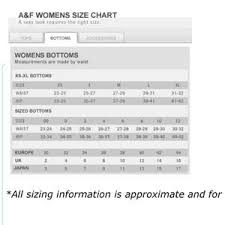 Abercrombie And Fitch Jeans Size Chart Best Picture Of