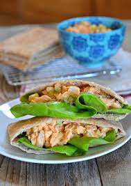 Top with fried buffalo chicken breast, ranch dressing and blue cheese crumbles. Lightened Up Buffalo Chicken Salad Sandwiches Mountain Mama Cooks