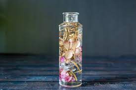 Use meaningful blooms and other items. Japanese Herbarium Bottles Dried Flowers In Oil