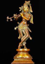 Later, radha decides to praise vidyalakshmi so that krishna is freed from vidyalakshmi's wrath. Sold Brass Krishna Statue Playing Flute 15