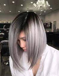 Explore Here To Discover The Beautiful And Modern Styles Of Long Bob Haircuts With Amazing Silver Metallic Hair Color Metallic Hair Silver Metallic Hair Color