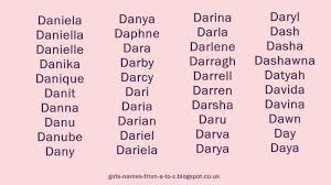 Maybe your name starts with the same letter. Girl Names Start With Letter D