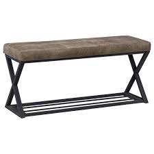 Banc En Similicuir Texture Avec Base En Metal Bouclair Com Bancs Banc Metal