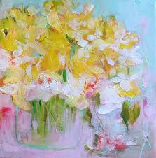 Daffodils And Narcissus Original Abstract Painting On Etsy Original Abstract Painting Flower Painting Abstract Floral