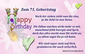 Verse Reime Gedichte Von Sabsel Zum 71 Geburtstag Steemkr
