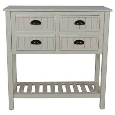 Saigon antiqued white lacquered console table. Antique White Beadboard 4 Drawer Console Table Kirklands