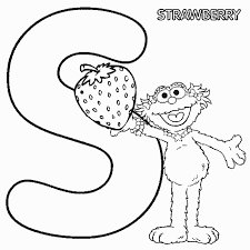 Abc Letter S Strawberry Sesame Street Zoe Printable Coloring Pages Extra Coloring Pa Sesame Street Coloring Pages Elmo Coloring Pages Alphabet Coloring Pages