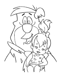 Fred Taking Care Of Pebbles In The Flintstones Coloring Page Coloring Pages Cartoon Coloring Pages Disney Coloring Pages