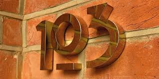 Large 4 or 6 modern floating house/door numbers 2mm brushed stainless steel. Traditional Brass House Numbers For Period Houses Goodwin Goodwin London Sign Makers