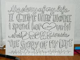 Story Of My Life By One Direction On Etsy 4 50 Lyric Drawings One Direction Quotes Song Lyrics Art