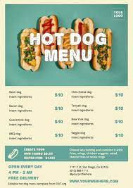 Free Printable Hot Dog Bar Menu Printables