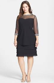 Embellished Tiered Shift Dress Plus Size Plus Size Outfits Cocktail Dresses With Sleeves Plus Size Black Dresses