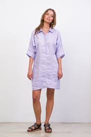 Lillie Dress In Lavender Linen Laconfectionshop