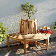 Gartenbank Halbrund Holz Halber Kreis Breite Baumbank Teak Holz Baumbank Balkon Dekor