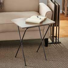 We also have padded folding chairs for additional comfort during long hours of seating. Mainstays 5 Piece Folding Tray Table Set With Stand Rustic Gray Walmart Com Walmart Com