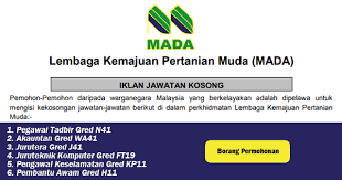 Lembaga kemajuan pertanian kemubu sebuah badan berkanun di bawah kementerian pertanian dan industri asas tani malaysia mempelawa warganegara malaysia yang berumur tidak kurang dari 18 tahun pada tarikh iklan ditutup serta berkelayakan dan bermotovasi tinggi untuk mengisi. Jawatan Kosong Terkini 2019 Di Lembaga Kemajuan Pertanian Muda Mada Ejawatankini Com