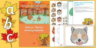 Vlad play and learn with alphabet acorns activity set. Autumn Phase 2 Phonics Resource Pack