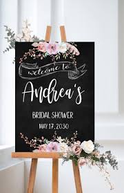 Chalkboard Bridal Shower Welcome Sign Bridal Shower Sign Wedding Shower Sign Editable In 2020 Wedding Shower Signs Bridal Shower Signs Pink Wedding Shower