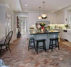 Brick Pavers Flooring Kitchen Brick Floor Kitchen Kitchen Design Kitchen Flooring