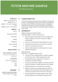 Tutor Resume Sample Writing Tips Resume Genius