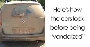 dirty car owners find their cars vandalized in the most unexpected way and your car may be next new pics bored panda dirty car owners find their cars