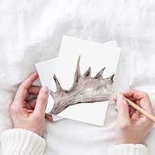 Welcome to moose horn lodge. Kind Of Obsessed With The Way This Moose Antler Painting Came Out I Used Layered Watercolor Washes And Some Ink Det Painted Antlers Prints Simple Gallery Wall