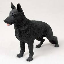 Black And White German Shepherd Painting German Shepherd Figurine Hand Painted Collectible Statue Black Black German Shepherd German Shepherd Dogs Dog Figurines